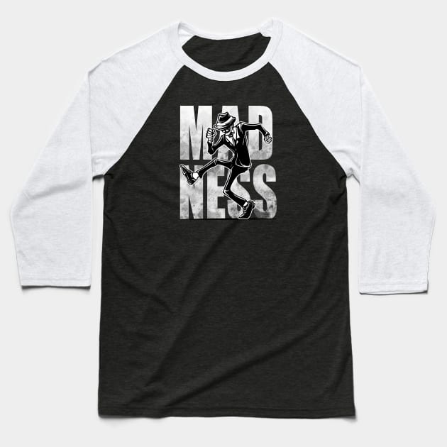Madness Skull dance illustration design Baseball T-Shirt by ROCKHOPPER